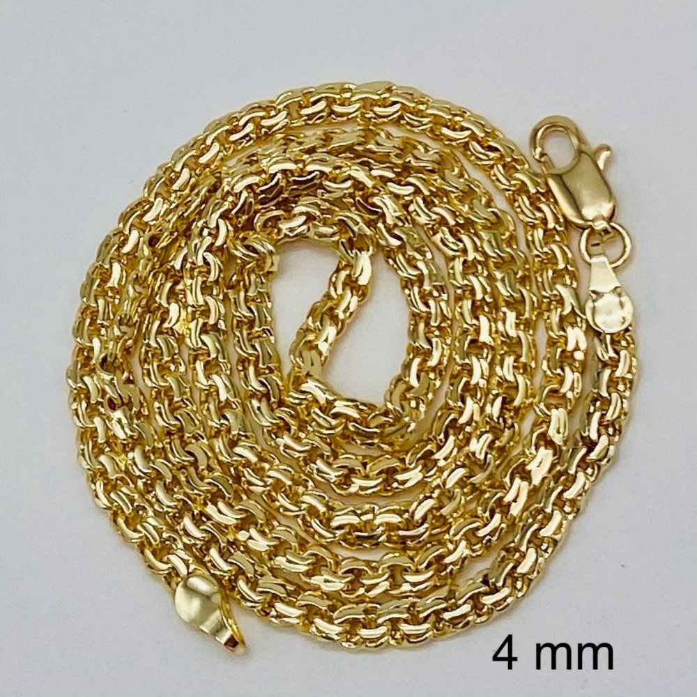 BISMARK Yellow Gold plated 14k Chain Necklaces  24” With crystal cross - Picture 8 of 17
